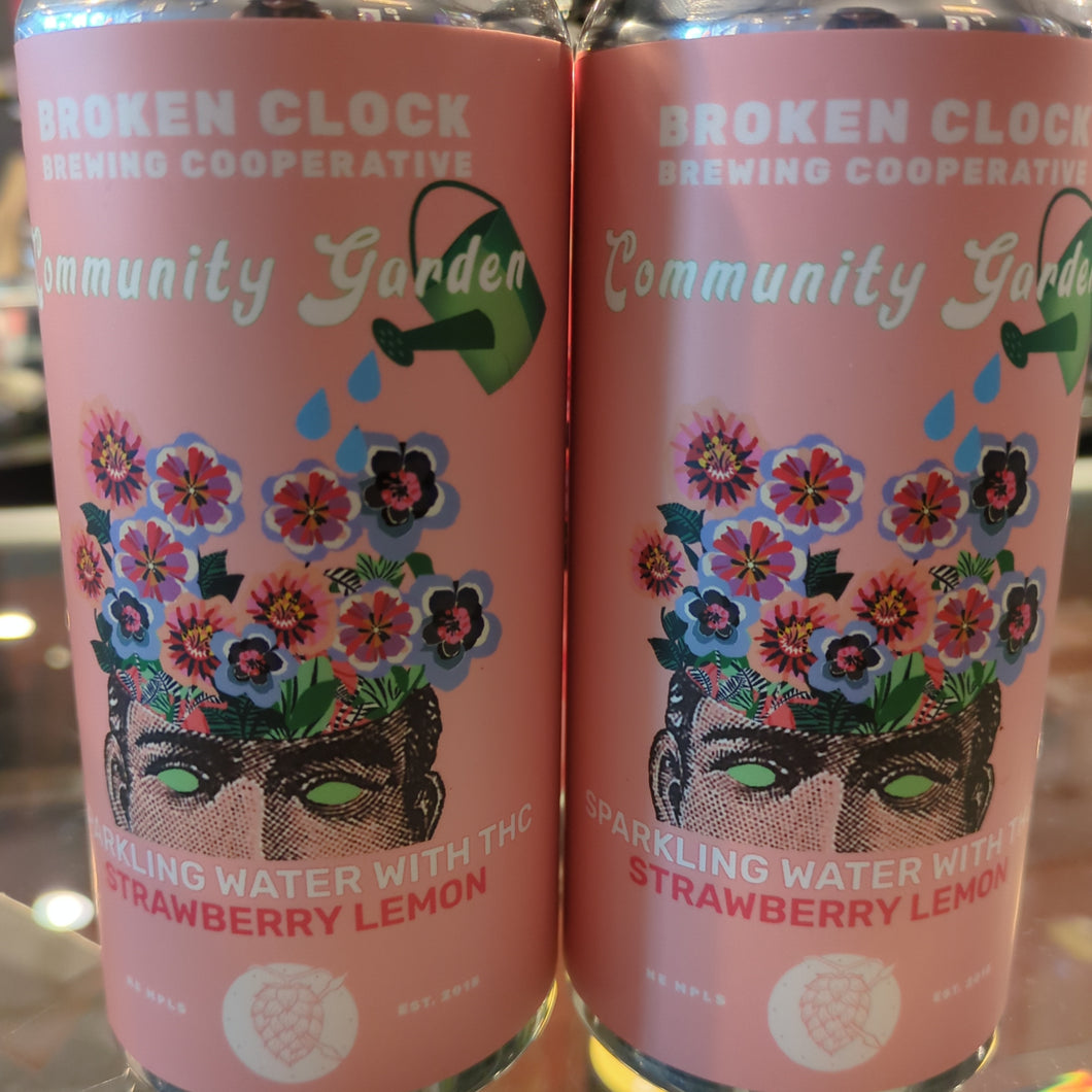 Broken Clock THC sparkling water - 10mg THC - strawberry lemon