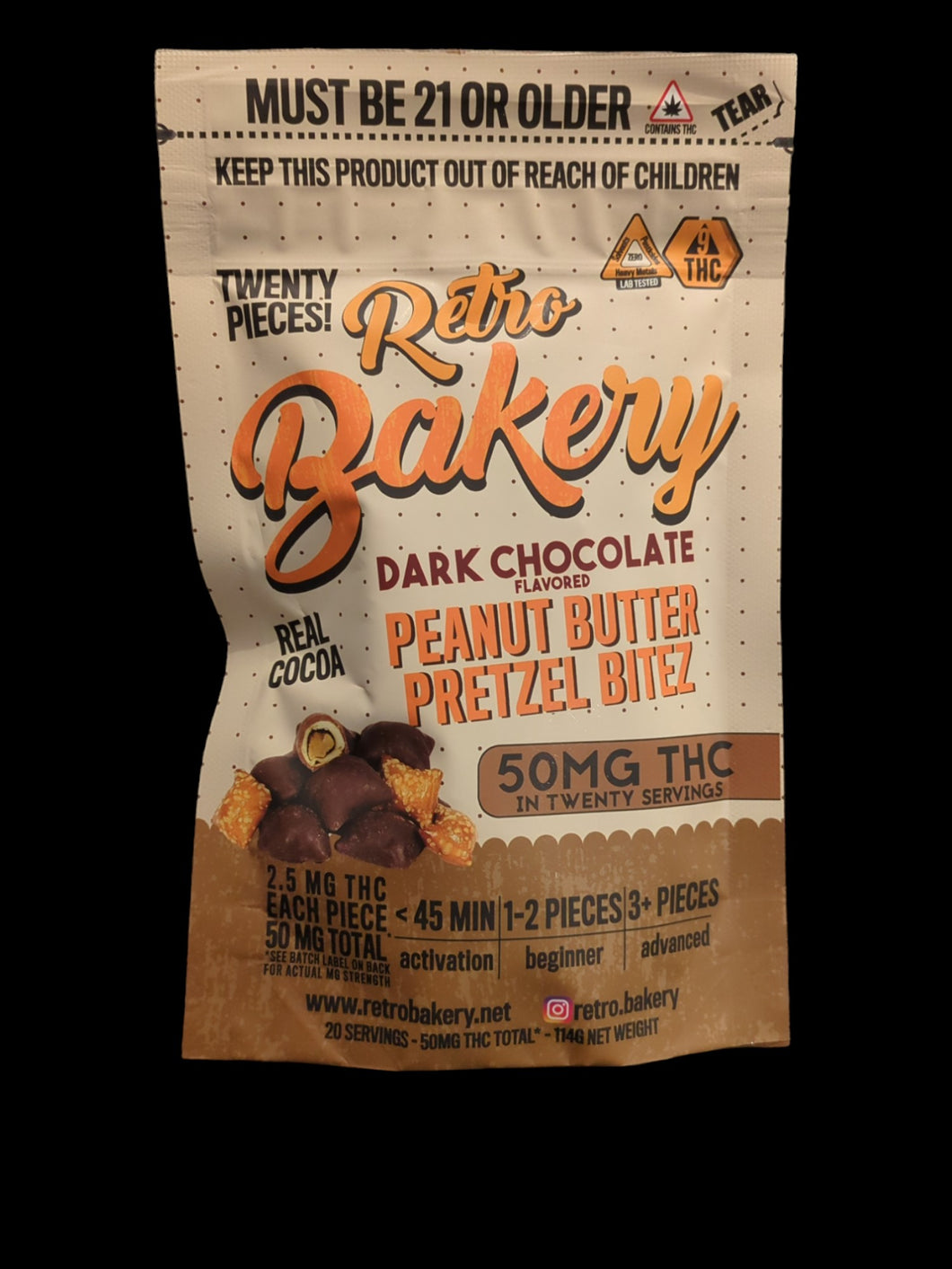 Retro bakery peanut butter pretzel