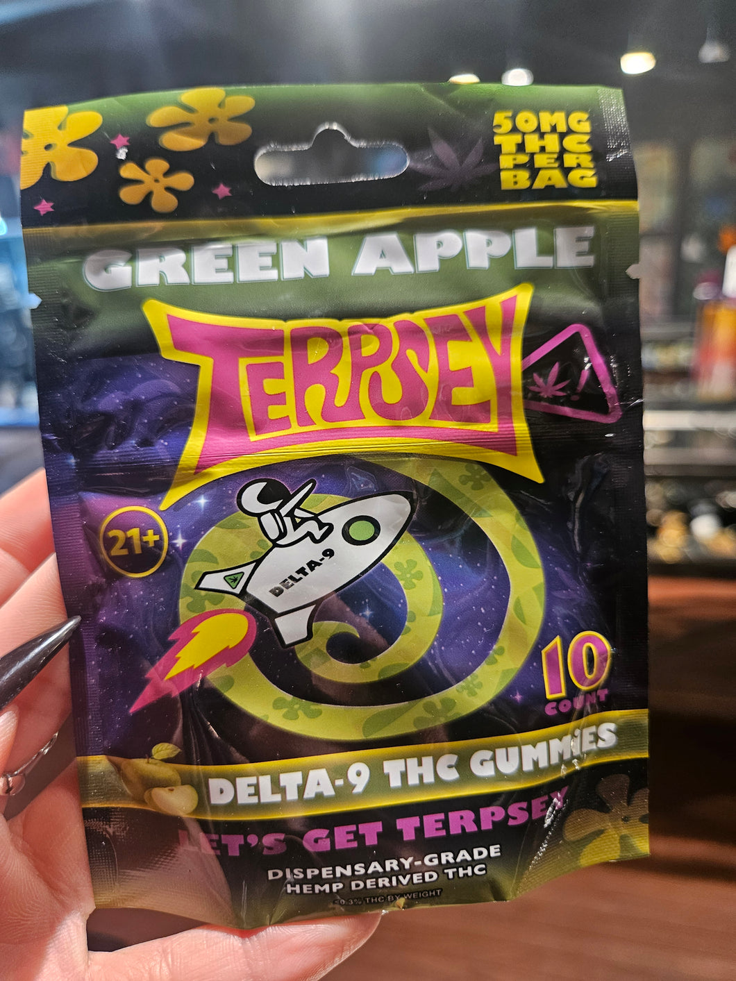 Terpsey THC gummies green apple